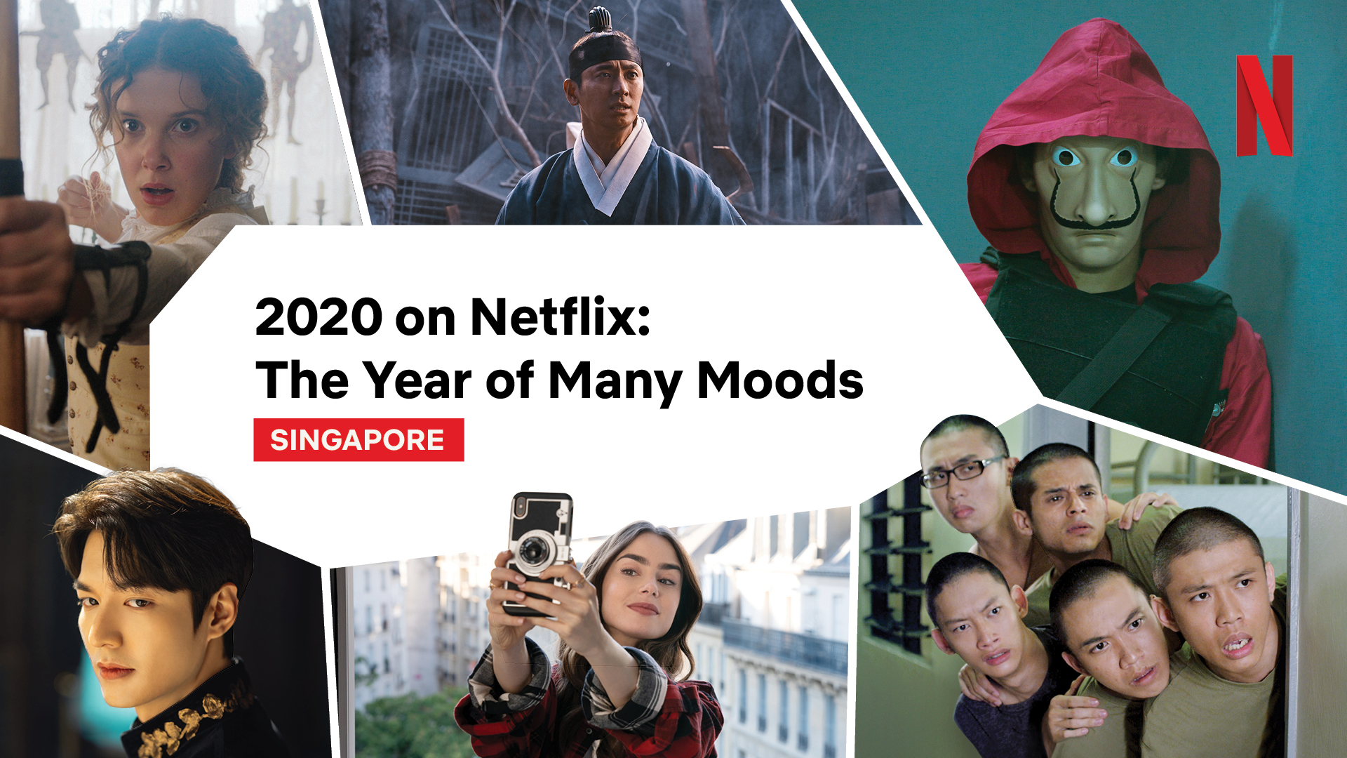 collage of the best netflix shows for 2020 in Singapore