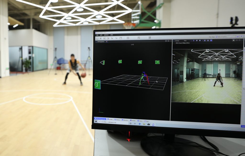 computer screen showing a posture capture at the HUAWEI Health Lab