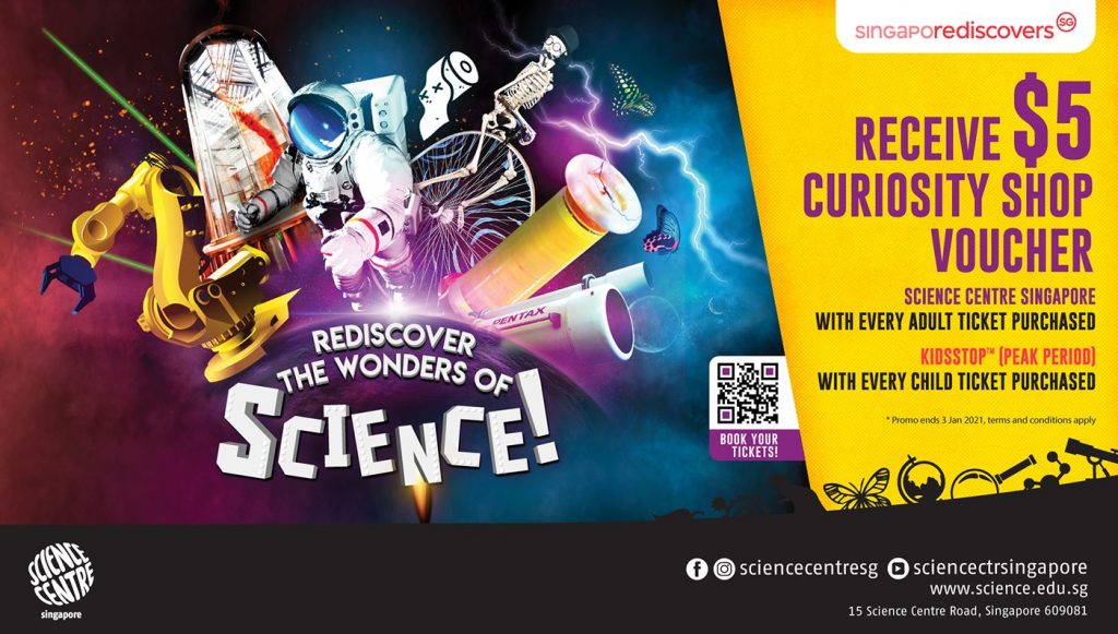 poster of Science Centre Singapore' Curiosity Shop voucher