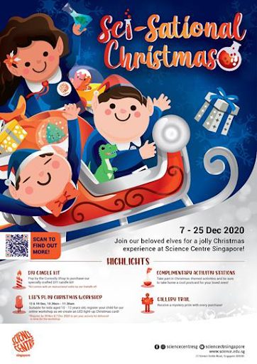 poster of Science Centre Singapore showing the list of their family activities in Singapore