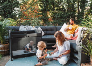 family with baby in a Bugaboo Stardust